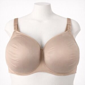 Torrid Curve Beige Tan Full Coverage Balconette Lightly‎ Lined Bra 44DDD Nude